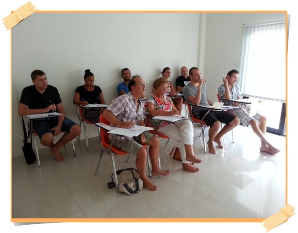 Students Learning in Class at Thai Solutions School Location Students Learning in Group Class at Thai Solutions School Location